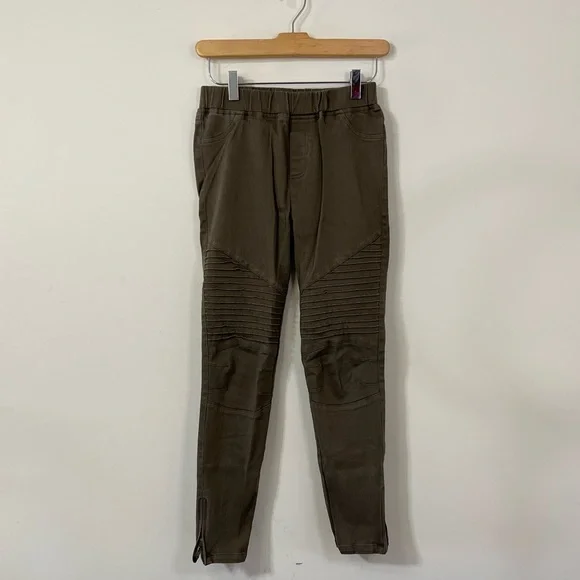 Umgee Army Green Ankle Zipper Pull On Pants - Picture 1 of 6